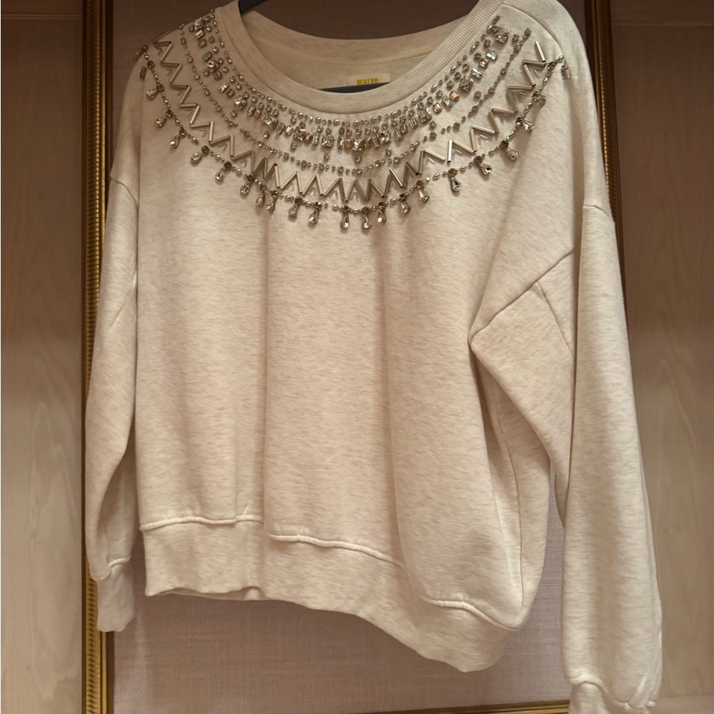 Mauve Cream Fleece Top by Anthropologie